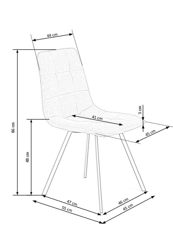 Krzesło tapicerowane K402 45x55x86 cm do jadalni salonu beżowe nr. 4