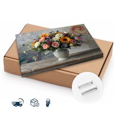 Obraz Na Płótnie Bukiet Kwiatów W Wazonie 100x70 Styl Nowoczesny - Miniaturka zdjęcia nr 9