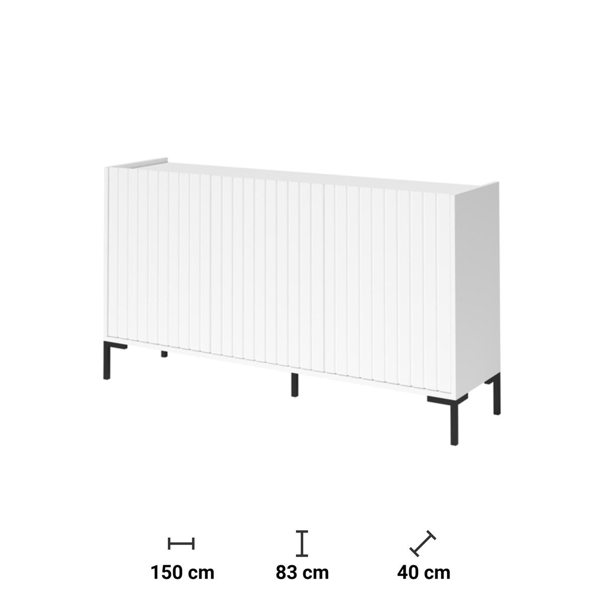 Komoda Lando 3D 150 cm do salonu sypialni biały nr. 2