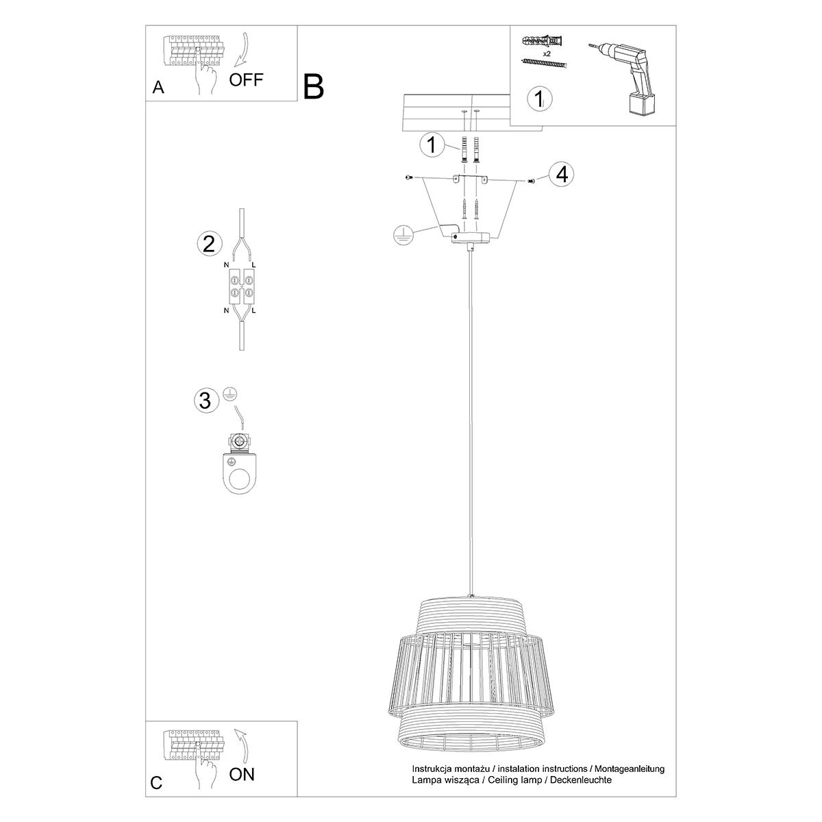 Lampa wisząca BRILO 137x35x35cm nowoczesna E27 do salonu nr. 6