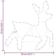 Świąteczna dekoracja 57 cm w kształcie renifera do ogrodu ciepła biel - Miniaturka zdjęcia nr 6