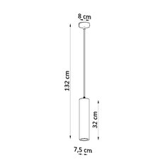 Lampa wisząca ceramiczna NANCY 132x8x8cm nowoczesna G10 do salonu - Miniaturka zdjęcia nr 4