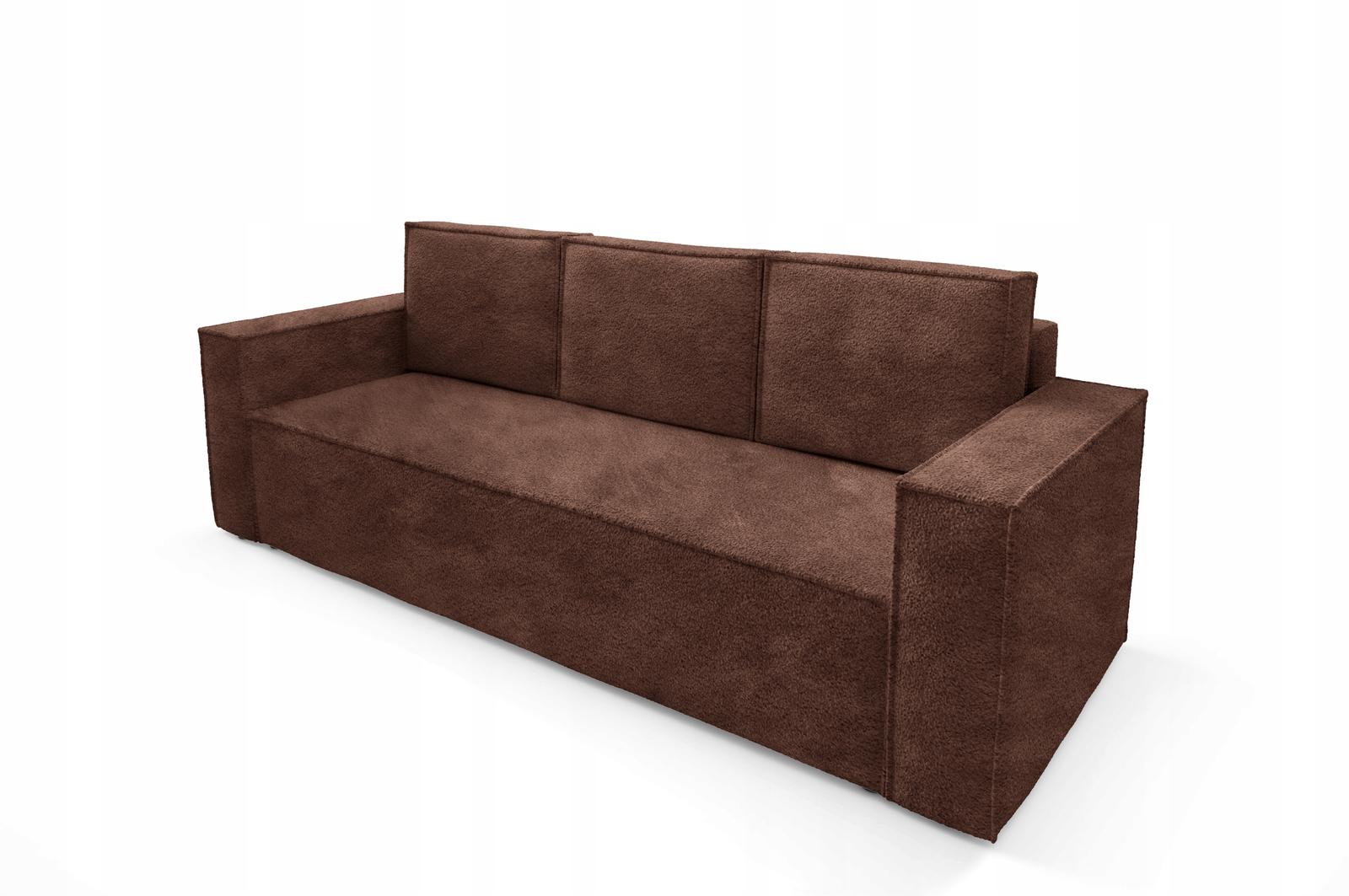 Kanapa CORDA 248x96x93 cm sofa z funkcją spania automat i pojemnik BOUCLE brązowa do salonu nr. 8