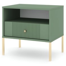 Szafka nocna Iseo 54 cm do sypialni smoke green zielony złoty - Miniaturka zdjęcia nr 3