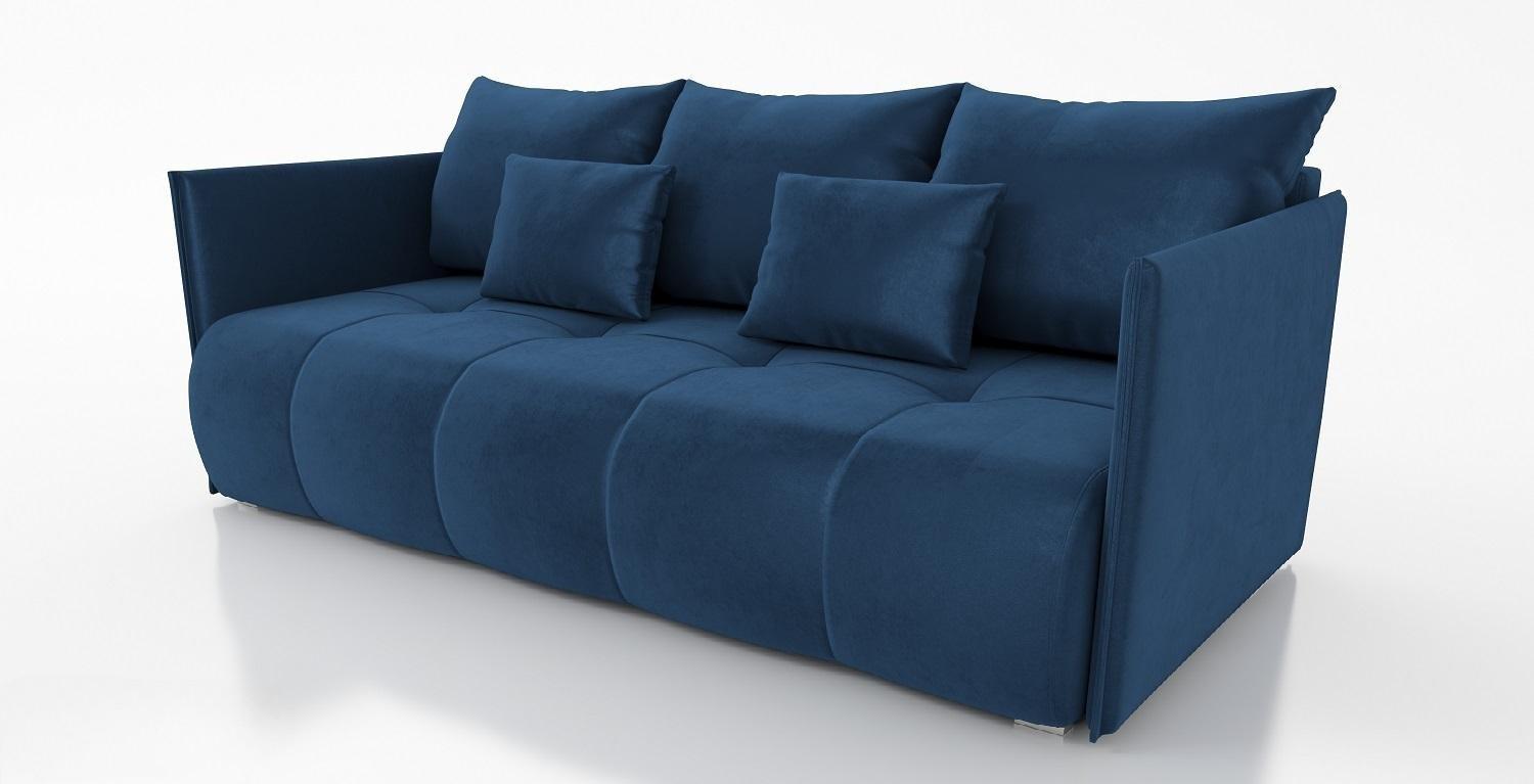 Kanapa Nessa 88x199x93 cm do salonu z funkcją spania rozkładana kronos granatowa