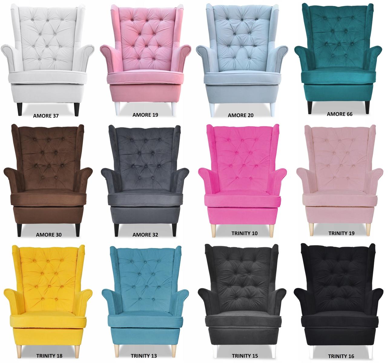 Fotel Uszak poczekalnia w stylu glamour KOBALT nr. 9