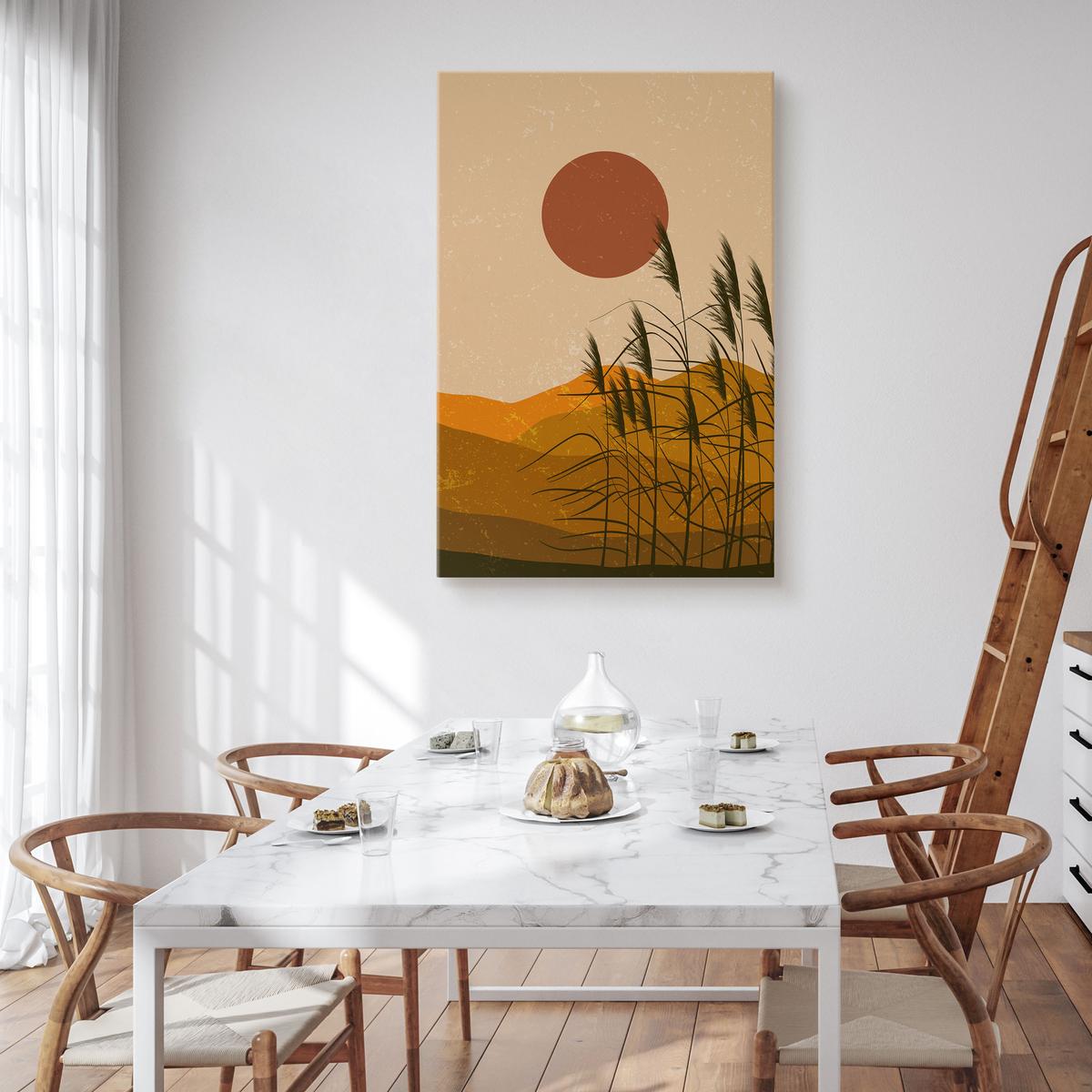 Obraz Do Sypialni Trzciny Zachód Słońca Martwa Natura Styl Boho 80x120cm nr. 4