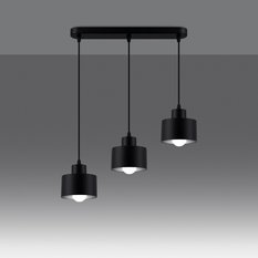 Lampa wisząca SAVAR 3 czarna 110x12x46cm nowoczesna E27 do salonu - Miniaturka zdjęcia nr 3