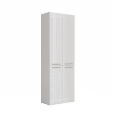 Słupek łazienkowy NEL DD 2K 174x60x30 cm szafka łazienkowa podwójny kosz na pranie regał biały połysk - Miniaturka zdjęcia nr 3