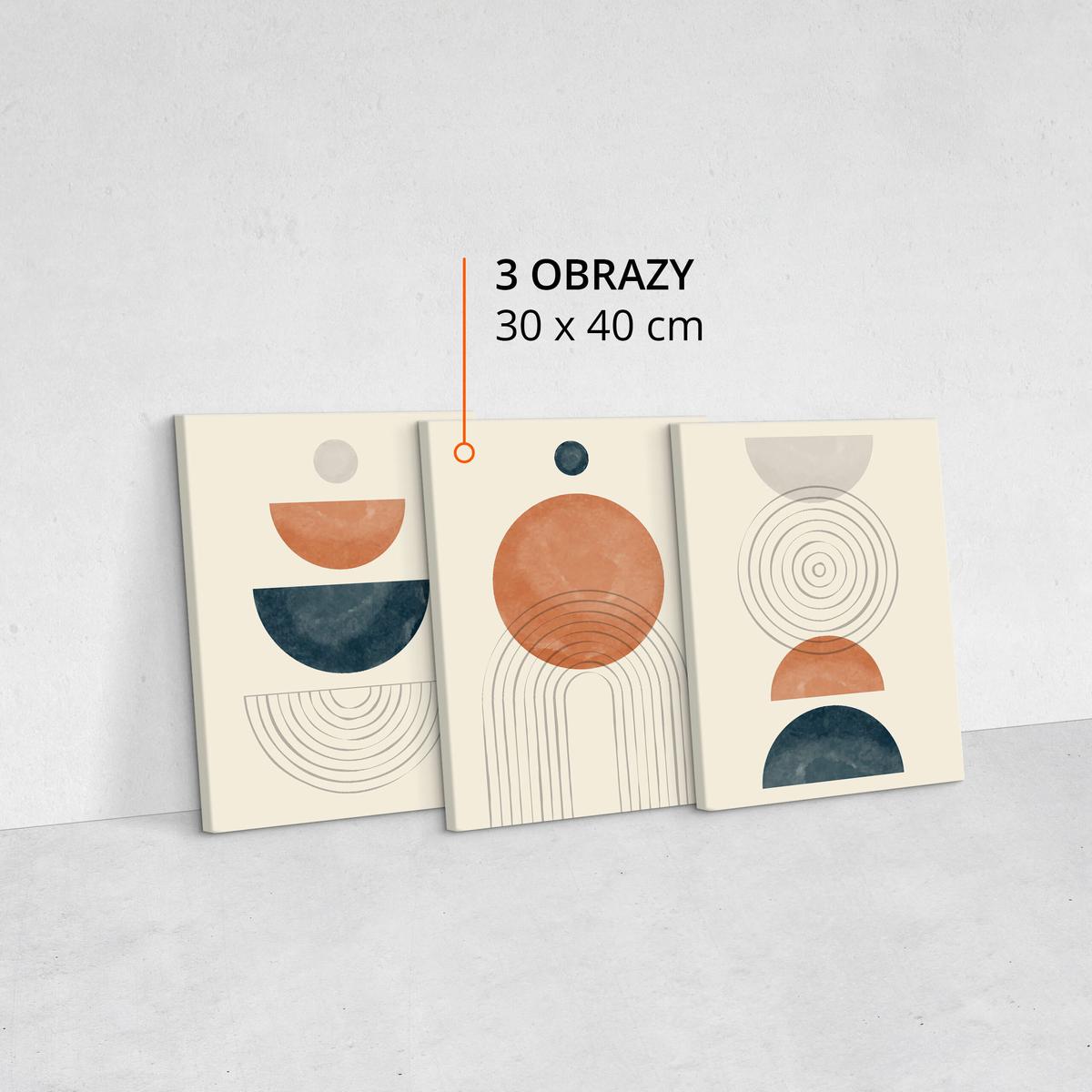 Obrazy Do Sypialni Set Figury Geometryczne Styl Boho Minimalizm 90x40cm nr. 10