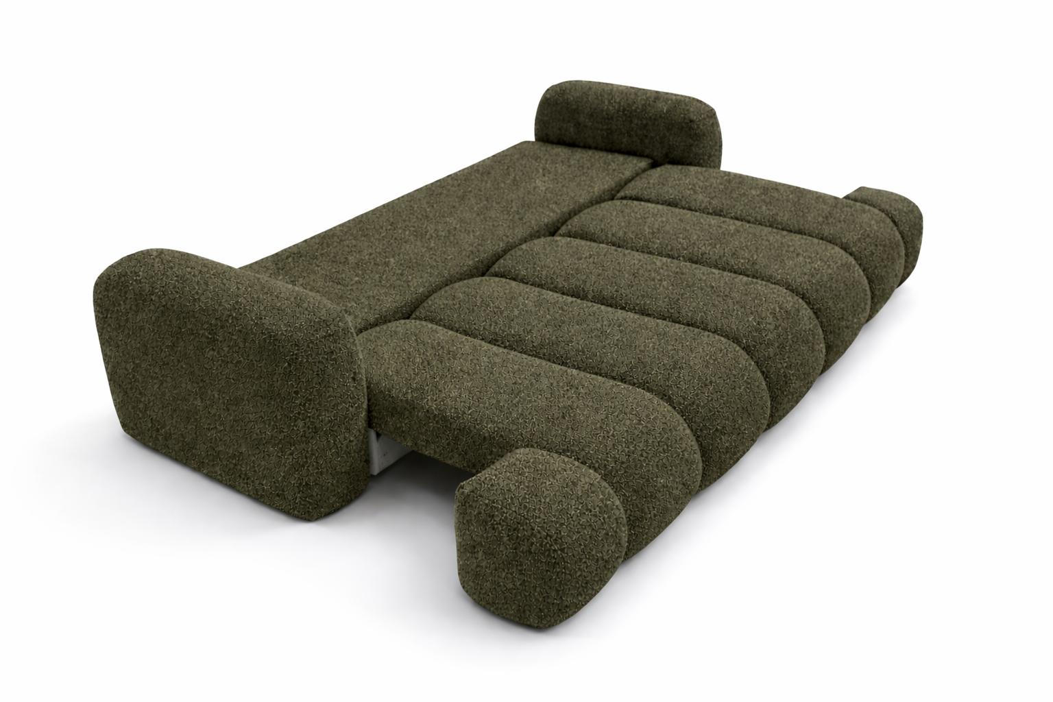 Kanapa z funkcją spania Mediolan 250x112x90 cm LOOP rozkładana trzyosobowa zieleń nr. 6