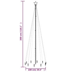 Choinka z kołkiem gruntowym, 310 niebieskich LED, 300 cm - Miniaturka zdjęcia nr 10