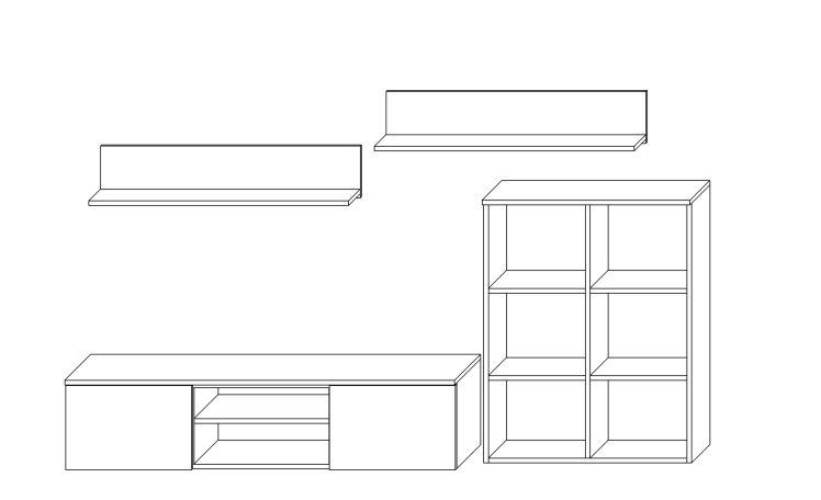 Meblościanka SZOPEN 230x100x40 cm zestaw mebli do salonu Biały nr. 4