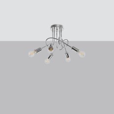 Żyrandol LOOP 5 chrom 35x55x55cm noowczesna lampa srebrna E27 do salonu  - Miniaturka zdjęcia nr 2