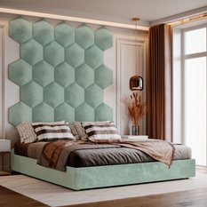 Panele tapicerowane 35x40 na ścianę hexagon miętowy - Miniaturka zdjęcia nr 7