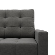 Sofa ELMA 152x92x92 cm 2-osobowa skandynawska rozkładana z pojemnikiem na nóżkach sprężyna bonell  do salonu ciemna szara - Miniaturka zdjęcia nr 6