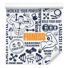 Tapeta Ścienna SIŁOWNIA Trening Fitness Napisy  - Miniaturka zdjęcia nr 3