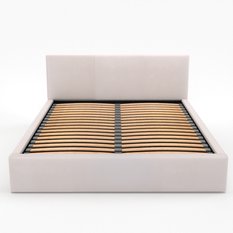 Łóżko tapicerowane do sypialni 180x200x88 cm podwójne z pojemnikiem basic kremowe - Miniaturka zdjęcia nr 13