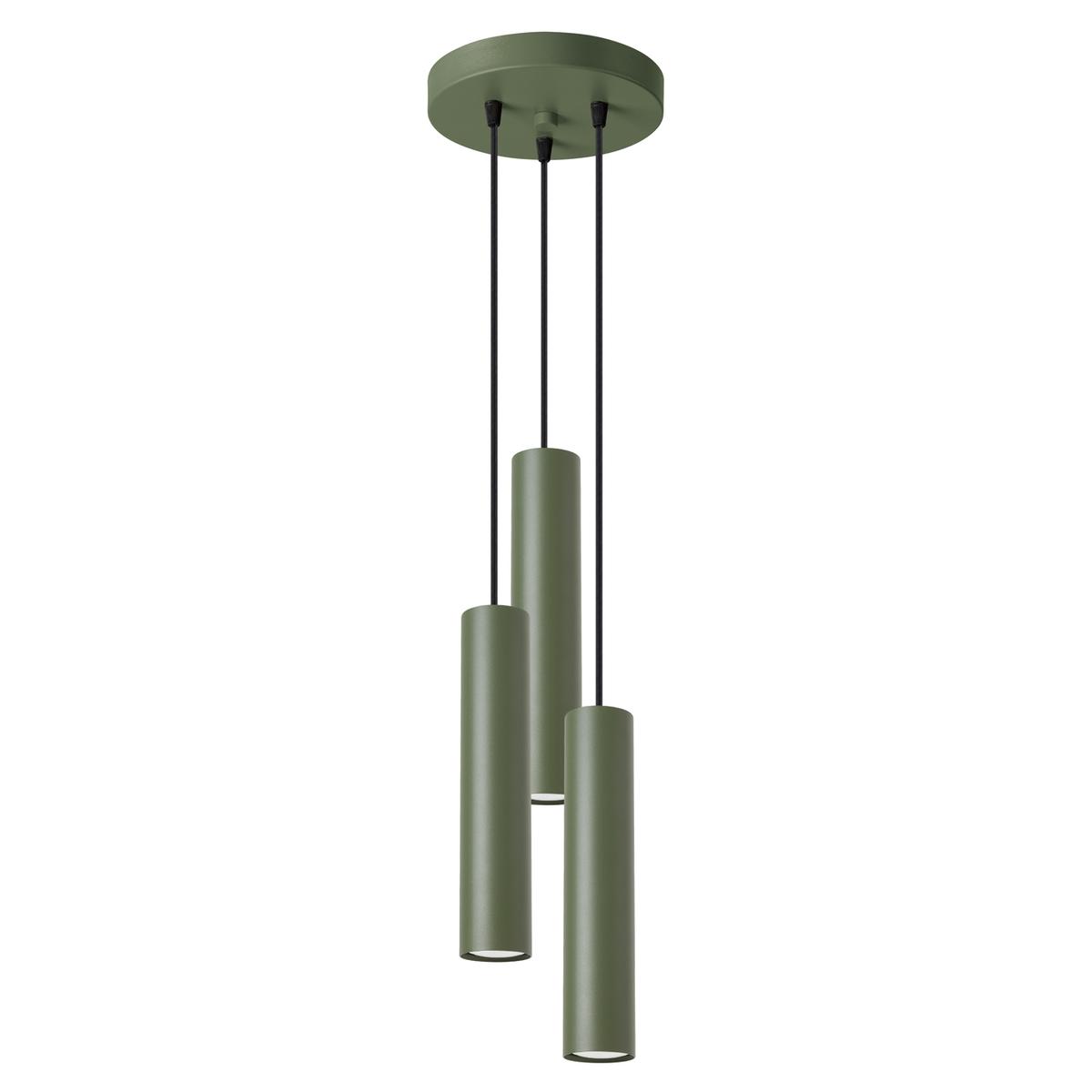 Lampa wisząca Lagos 108x19.5x19.5cmm do salonu sypialni zielona oliwka 