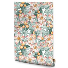 Tapeta Kolorowe LIŚCIE Kwiaty Malowane Akwarelą 53x1000  - Miniaturka zdjęcia nr 1