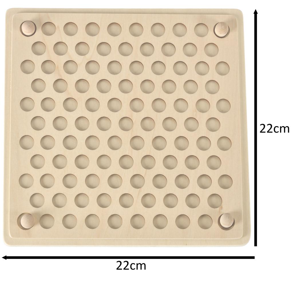 Układanka edukacyjna dla dzieci drewniana mozaika z kulek kolorowe montessori 77 elementów 24x5x23cm nr. 9