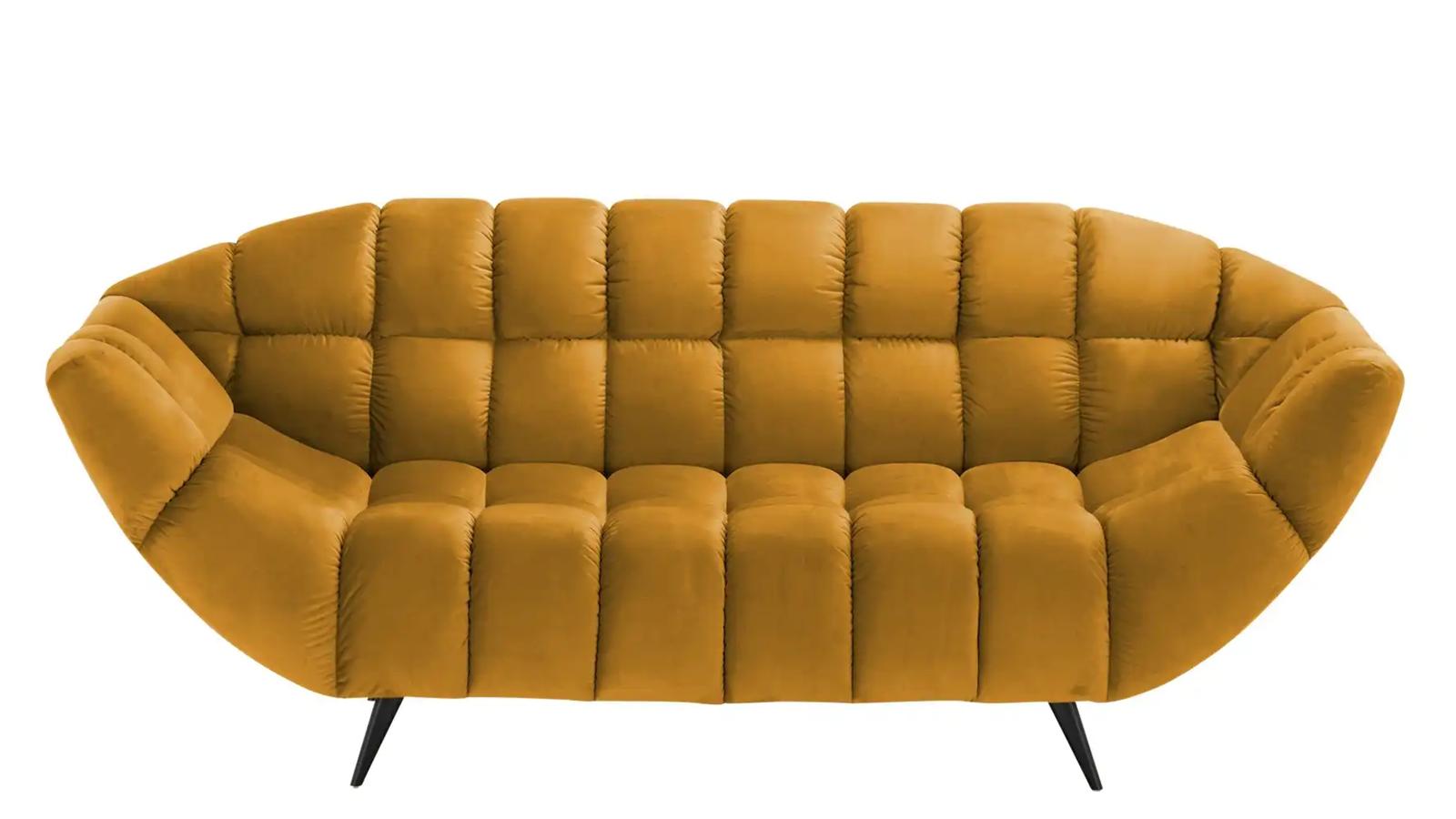 Sofa GAPPA 200x94x82 cm nowoczesna kanapa pikowana wersal musztardowa do salonu