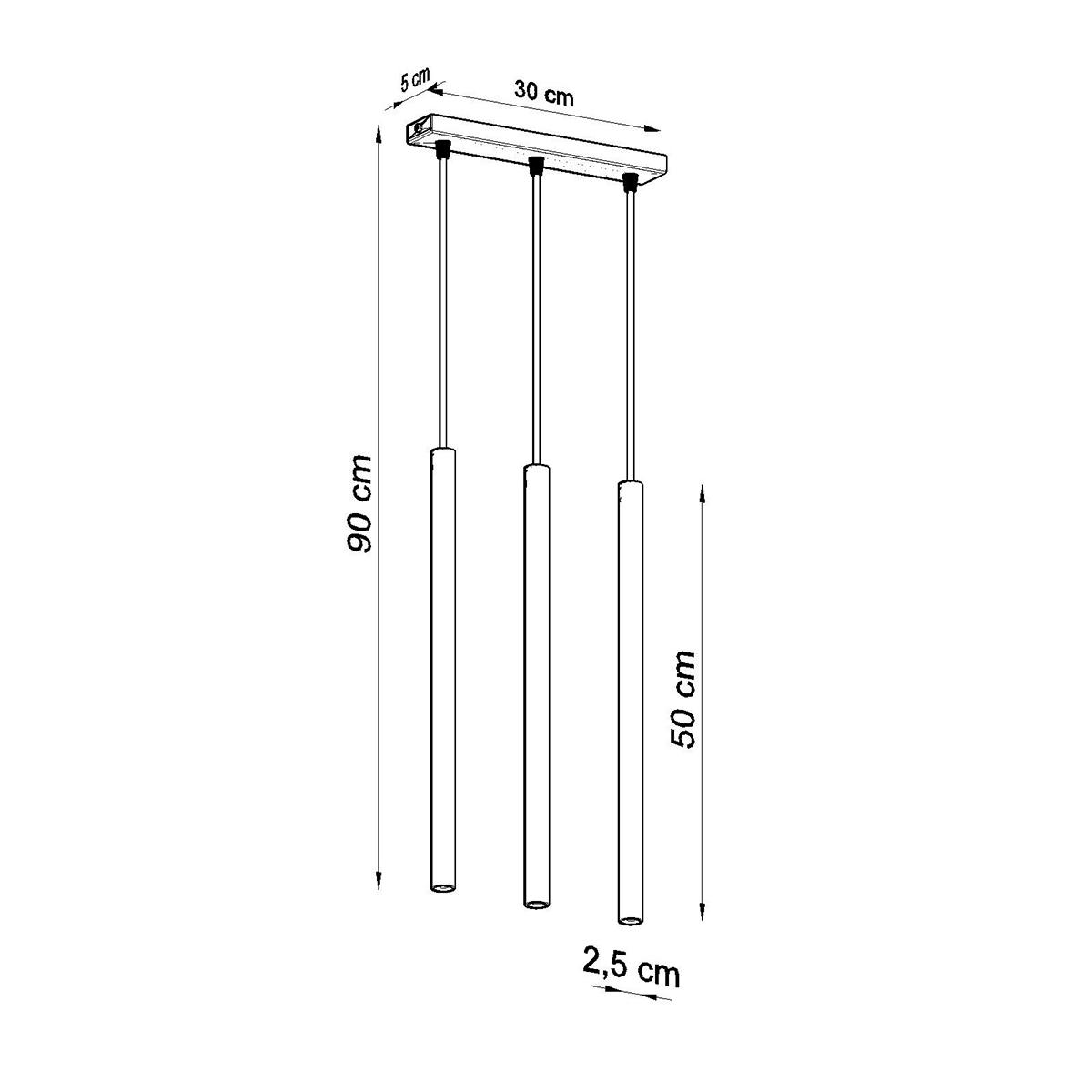 Lampa Wisząca PASTELO 3L złoty połysk 90x5x30cm nowoczesna G9 do salonu nr. 5