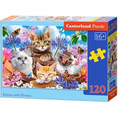 CASTORLAND Puzzle układanka 120 elementów Kittens with Flowers - Koty w kwiatach 6+ - Miniaturka zdjęcia nr 3