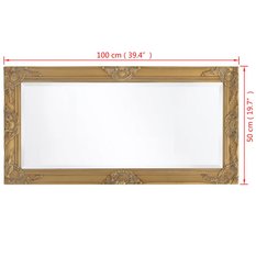  Lustro 100x50 cm do sypialni łazienki ścienne w stylu barokowym złote - Miniaturka zdjęcia nr 9