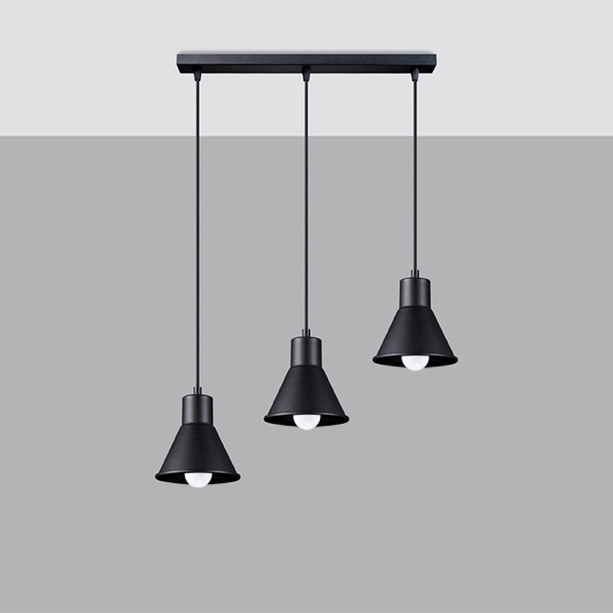 Lampa wisząca TALEJA 3 czarna 120x14x45cm nowoczesna E27 do salonu nr. 2