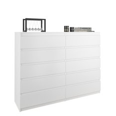 Komoda MODERN 140x30 cm biała z szufladami do biura sypialni lub salonu