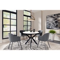 Stół rozkładany 100 cm okrągły Alberto arctic white do jadalni - Miniaturka zdjęcia nr 3