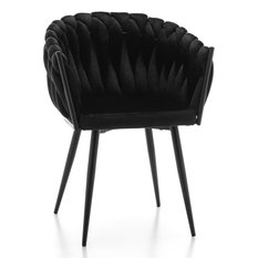 Krzesło LATINA czarne welurowe glamour do jadalni lub salonu