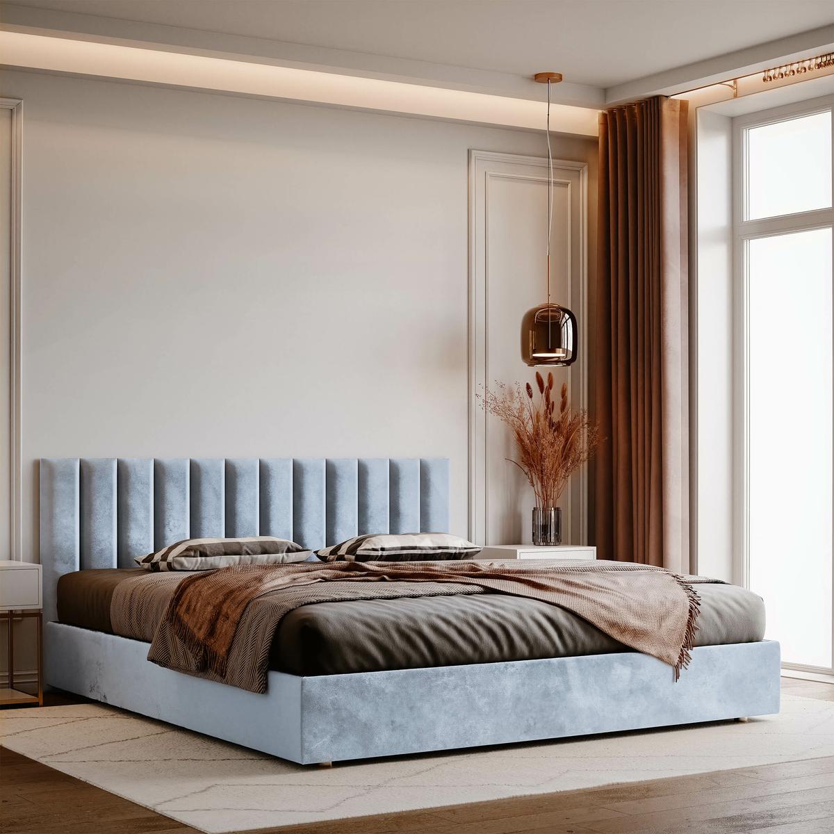 Panele tapicerowane 100x20 na ścianę magic velvet błękitny nr. 5