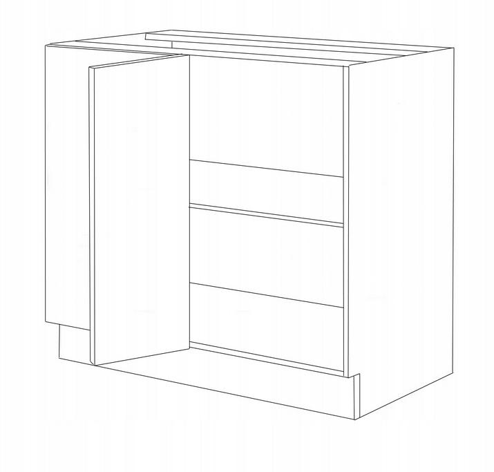 Szafka kuchenna 90x52x83 cm narożna z cichym domykiem orzech okapi czarna do kuchni nr. 2
