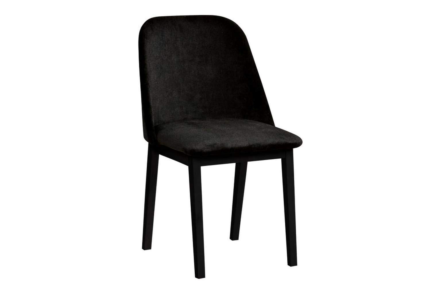 Krzesło drewniane AVERO 82x45x45 cm drewniane bukowe tapicerowane do jadalni czarne