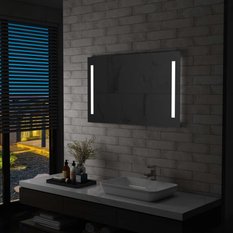 Lustro 100x60 cm do sypialni łazienki ścienne z LED aluminium szklane srebrny  - Miniaturka zdjęcia nr 3