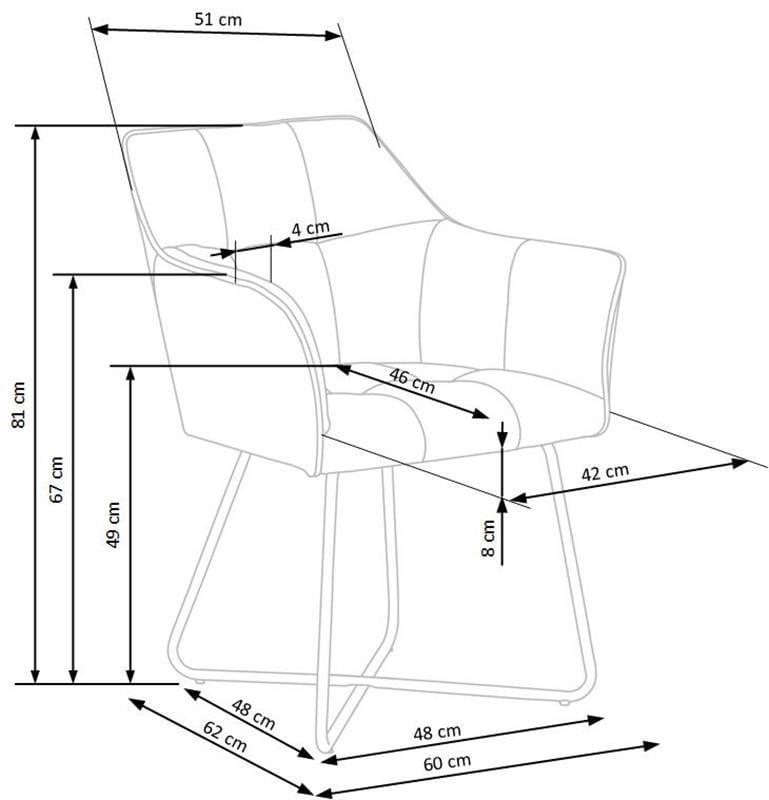 Krzesło tapicerowane K377 60x62x81 cm do jadalni salonu ciemny popiel  nr. 13