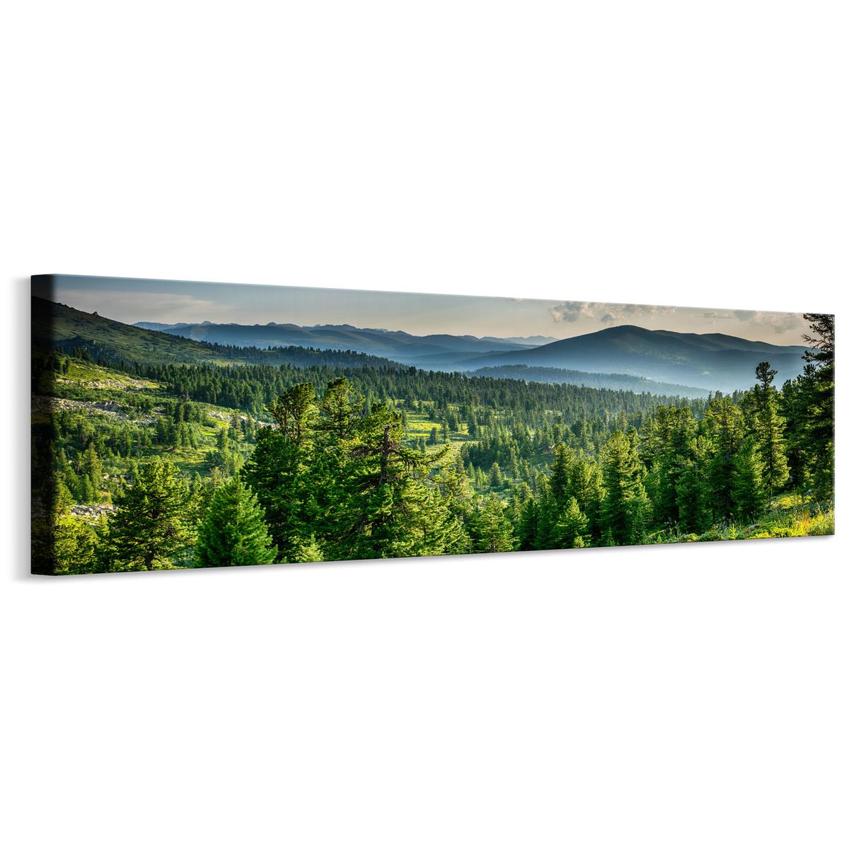 Obraz Panoramiczny Do Salonu LAS Góry Krajobraz Efekt 3D Natura 145x45cm