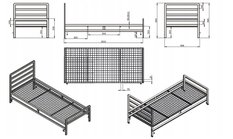 Łóżko pojedyncze 90x200 cm do sypialni metalowe czarne - Miniaturka zdjęcia nr 3