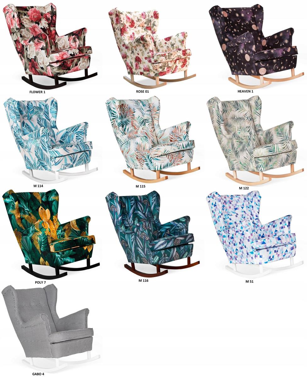 Fotel Uszak bujany cienkie liście DO CZYTANIA dom nr. 5