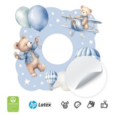 Naklejka Pod Włącznik Światła Misie Balony Gwiazdki 20x20 Chmurki Dla Dzieci - Miniaturka zdjęcia nr 3