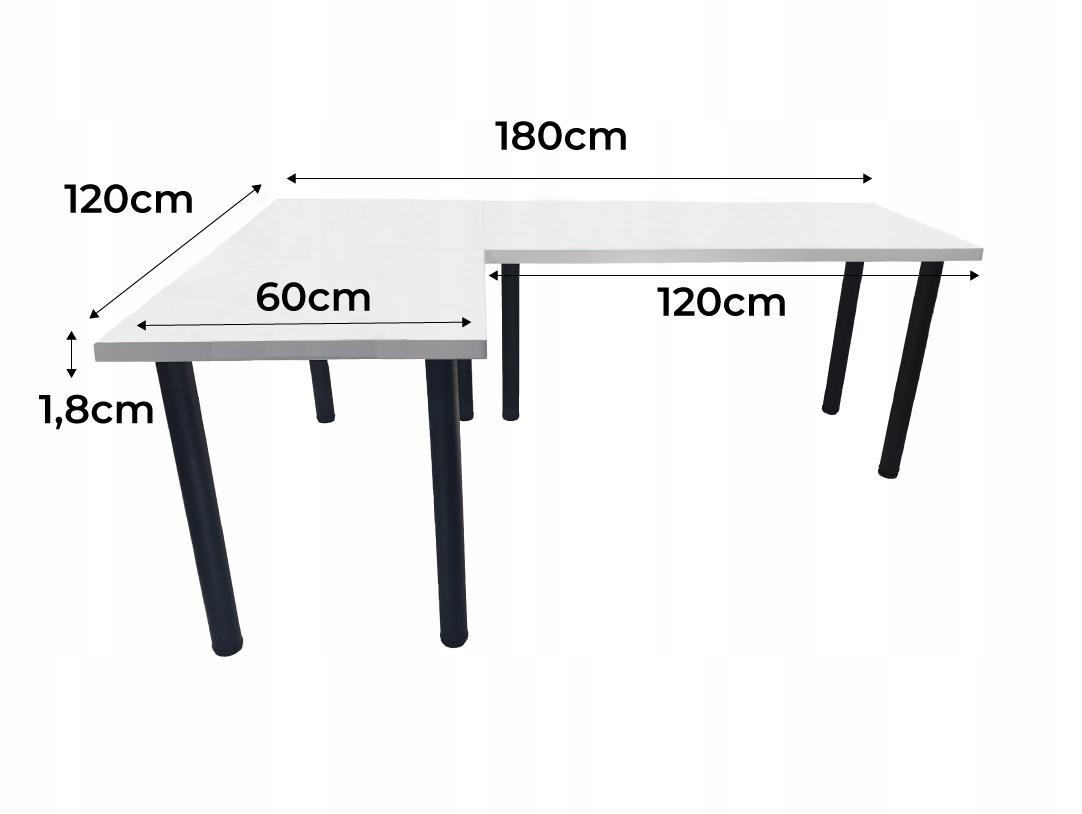 Biurko gamingowe model 0 Low 180x75x60 cm białe narożne stół do pokoju gracza nr. 3