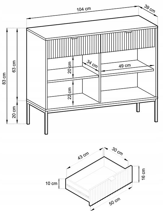 Komoda KSZ 104x83x39 cm nova zielona czarne nóżki, złote uchwyty do salonu  nr. 10