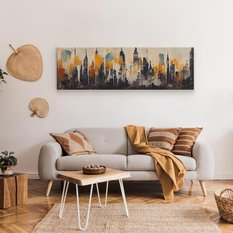 Obraz Panoramiczny Miejski PEJZAŻ Architektura Beton Abstrakcja 145x45cm - Miniaturka zdjęcia nr 6