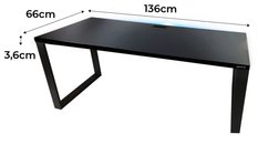 Biurko gamingowe model 2 Top 136x66x3.6 cm czarne loftowe metalowe led komputerowe do pokoju gracza - Miniaturka zdjęcia nr 2