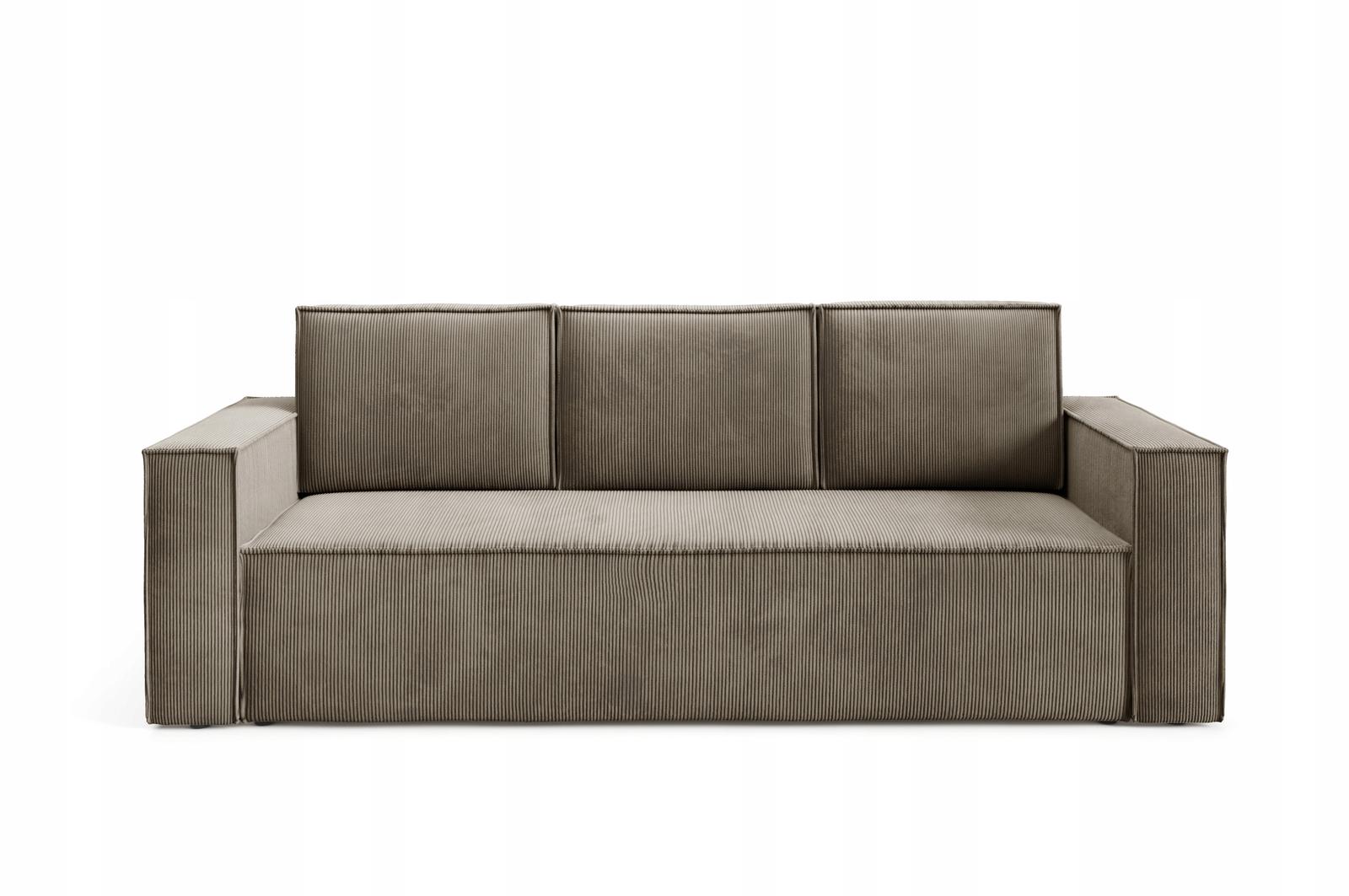 Kanapa 248x96x93 cm sofa z funkcją spania automat i pojemnik sztruks szary do salonu nr. 2