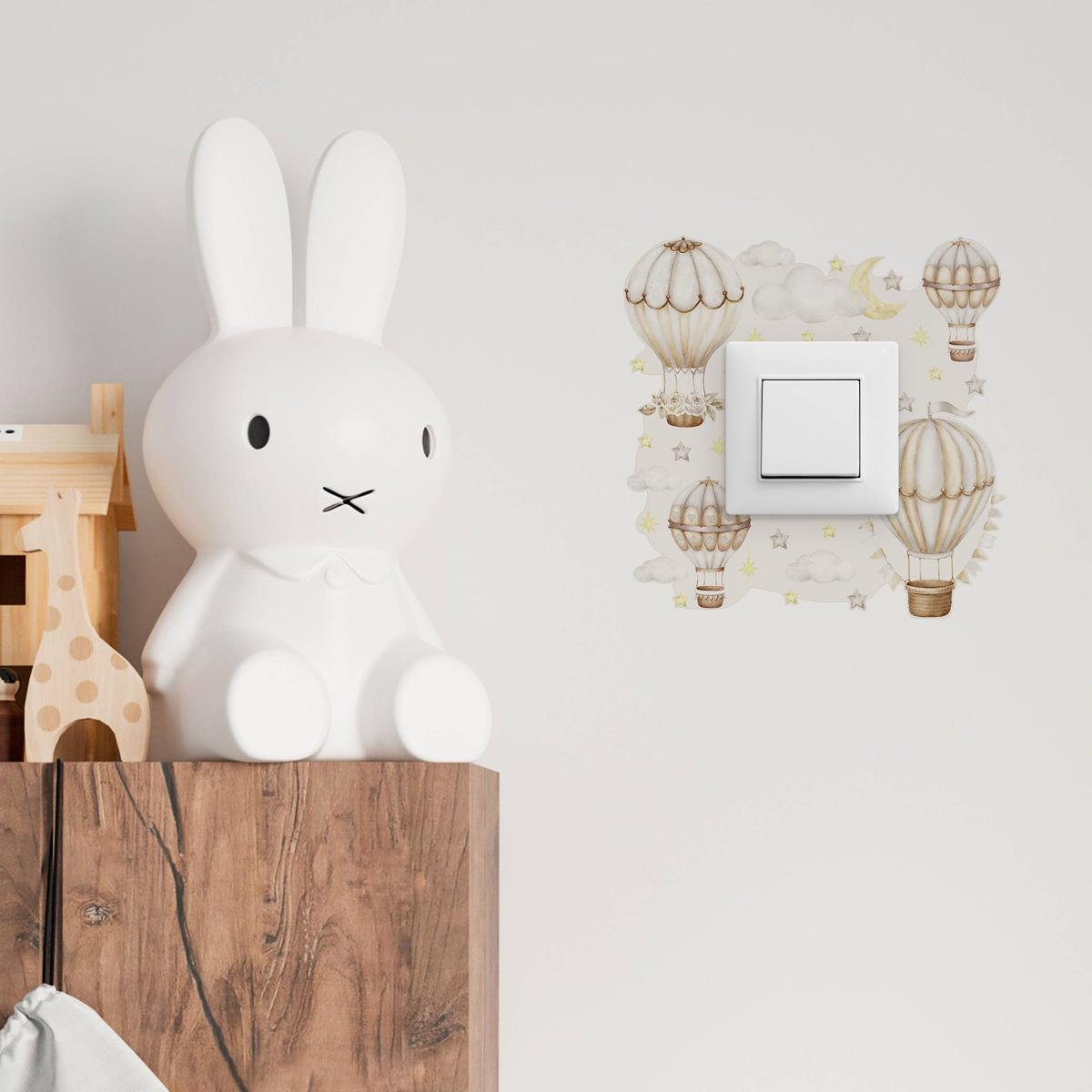 Naklejka Pod Włącznik Do Pokoju Dziecięcego Balony 20x20 Chmurki Gwiazdy Boho nr. 4