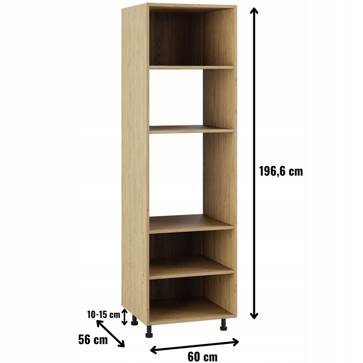 Korpus szafka kuchenna słupek 60x207x56 cm pod piekarnik i mikrofalę dąb kamienny nr. 2