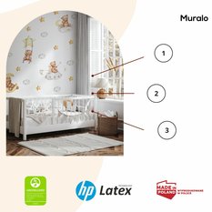 Naklejki Ścienne Dla Dzieci Misie Gwiazdy 120x60 Króliczki ZESTAW - Miniaturka zdjęcia nr 3